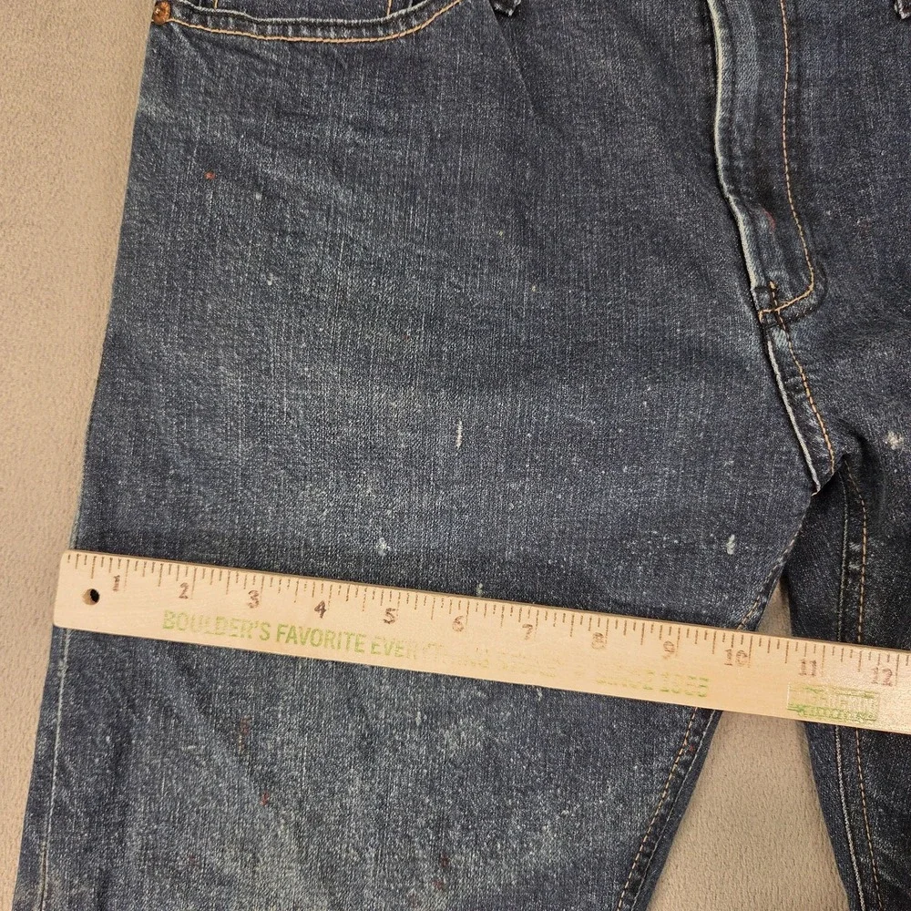 Selvedge Jeans Mens‎ 34x30 Blue Straight Leg Paint Splatter Selvedge Made Korea